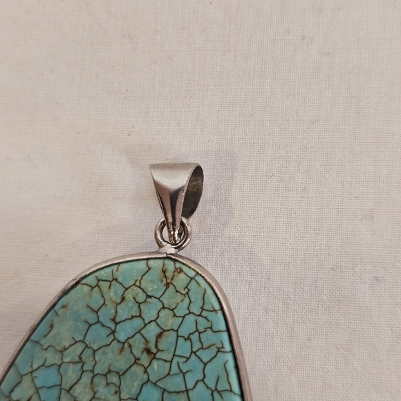 Vintage Turquoise Large Pendent Southwestern - Picture 4 of 5